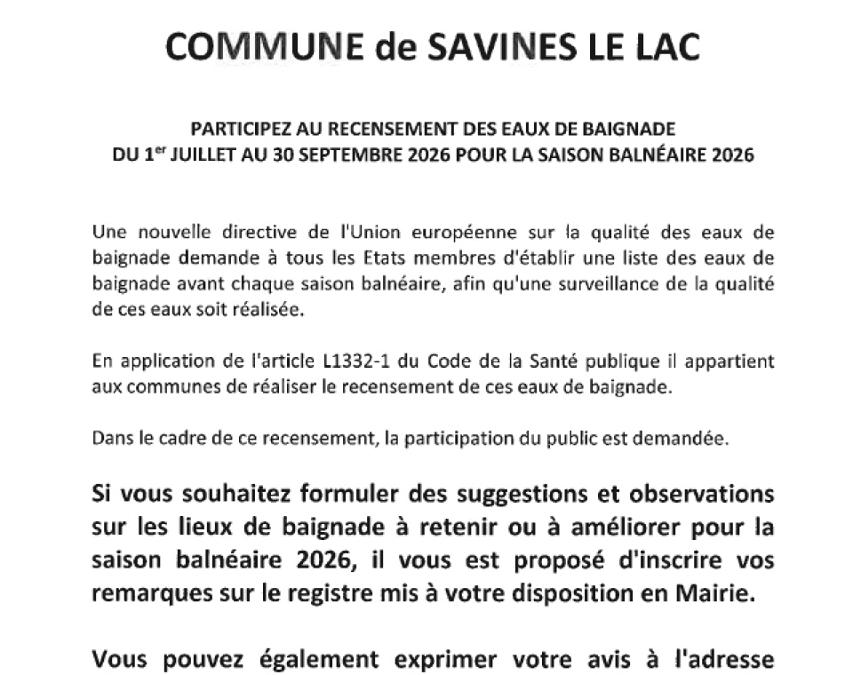 Avis au public 